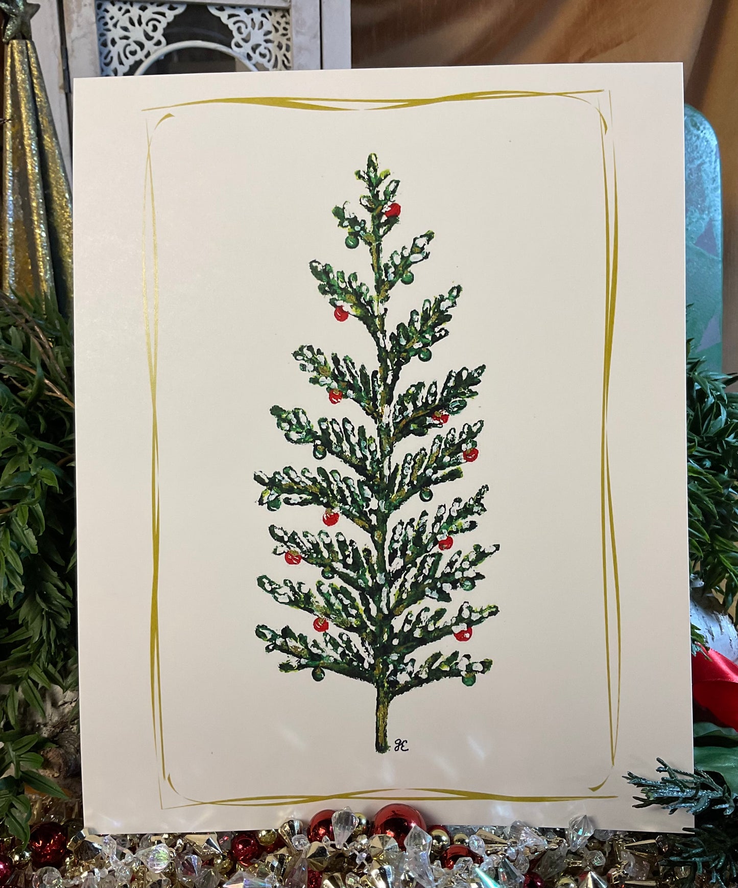 8x10 Christmas tree print